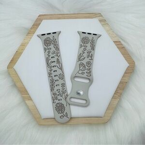 New Floral   Design Apple Watch Bands  42mm 44mm 45mm 49mm Beige